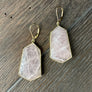 Large gemstone earring - gold