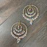 Triple seed beaded hoop earrings - gold