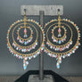 Triple seed beaded hoop earrings - gold
