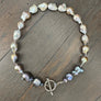 Hand-knotted Ombré Freshwater Pearl toggle Necklace - sterling silver