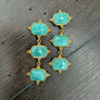 Triple Amazonite earrings - gold tone