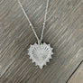 Cut-out Heart Pendant Necklace - silver, gold