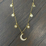 Crescent moon "moon phases" charm layering necklace - sterling, gold vermeil