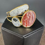 Gemstone mosaic cuff bracelet - gold
