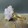 Amethyst rose crystal puff cuff - gold - Renee Piatt Collection