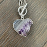 Amethyst slice reversible wrap and toggle necklace - silver tone - Renee Piatt Collection