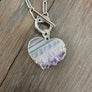 Amethyst slice reversible wrap and toggle necklace - silver tone - Renee Piatt Collection