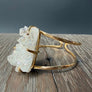 Angel aura Quartz cluster cuff bracelet - silver, gold - Renee Piatt Collection