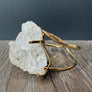 Angel aura Quartz cluster cuff bracelet - silver, gold - Renee Piatt Collection