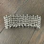 Beaded bar stretch bracelet - antique silver - Renee Piatt Collection