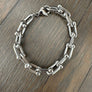 Beaded Link Hard Wear Bracelet - stainless steel - Renee Piatt Collection