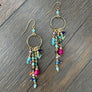 Beaded Spring waterfall Earring - gold tone - Renee Piatt Collection