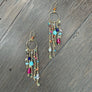 Beaded Spring waterfall Earring - gold tone - Renee Piatt Collection