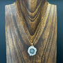 Crystal flower Necklace - Gold Tone - Renee Piatt Collection