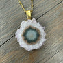 Crystal flower Necklace - Gold Tone - Renee Piatt Collection