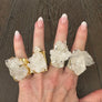 Crystal quartz cluster cuff ring - silver tone - Renee Piatt Collection