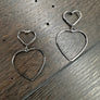 Double heart outline earring - silver, gold - Renee Piatt Collection