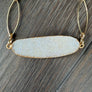 Druzy disc necklace - gold - Renee Piatt Collection