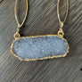 Druzy disc necklace - gold - Renee Piatt Collection