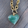 Gemstone heart "wrap and toggle" necklace - Gold - Renee Piatt Collection
