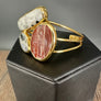 Gemstone mosaic cuff bracelet - gold - Renee Piatt Collection