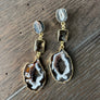 Geode and gemstone earrings - gold - Renee Piatt Collection