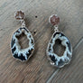 Geode druzy combo earring - silver - Renee Piatt Collection