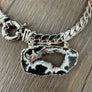 Geode slice mariner statement Necklace - Silver - Renee Piatt Collection