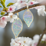 Abalone shell leaf earring - brushed gold