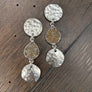 Hammered coin and druzy drop earrings - silver - Renee Piatt Collection