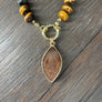 Hand - knotted gemstone necklace with druzy - gold - Renee Piatt Collection