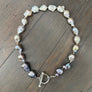 Hand - knotted Ombré Freshwater Pearl toggle Necklace - sterling silver - Renee Piatt Collection