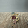 Triple Geometric Druzy Ring - Gold Tone