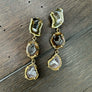 Triple Geode Earring - Gold Tone