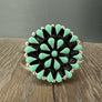 Turquoise howlite Cuff bracelet - silver tone