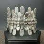 Metal tab statement bracelet - Antique Silver