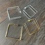 Double square hoop - silver, gold