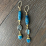 Labradorite and apatite earrings - gold