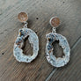 Geode druzy combo earring - silver