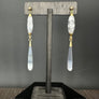 Agate and dendritic opal earring - gold