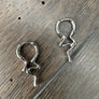 Melted metal huggie earrings - silver, gold