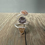 Triple Geometric Druzy Ring - Sterling Silver
