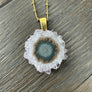 Crystal flower Necklace - Gold Tone