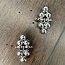 Metal Ball hinged Cluster Earring - silver, gold