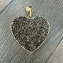 XL Druzy heart "Wrap and Toggle" necklace - gold