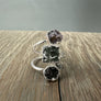 Triple Geometric Druzy Ring - Sterling Silver