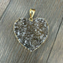 XL Druzy heart "Wrap and Toggle" necklace - gold