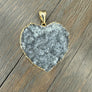 XL Druzy heart "Wrap and Toggle" necklace - gold