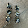 Triple Geode Earring - Gold Tone