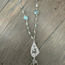 Labradorite Y Tassel Necklace - sterling silver